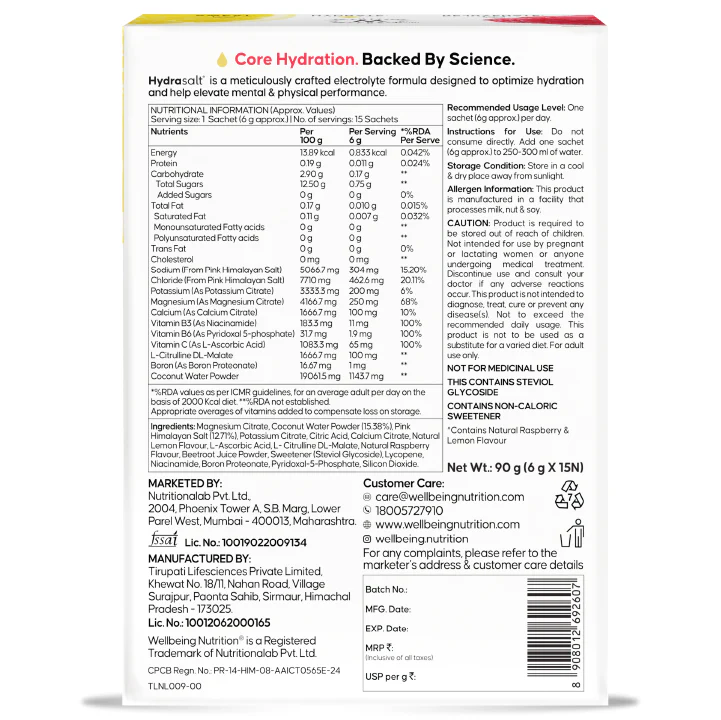 Hydrasalt Raspberry Lemon (Pack of 15) - Image 7