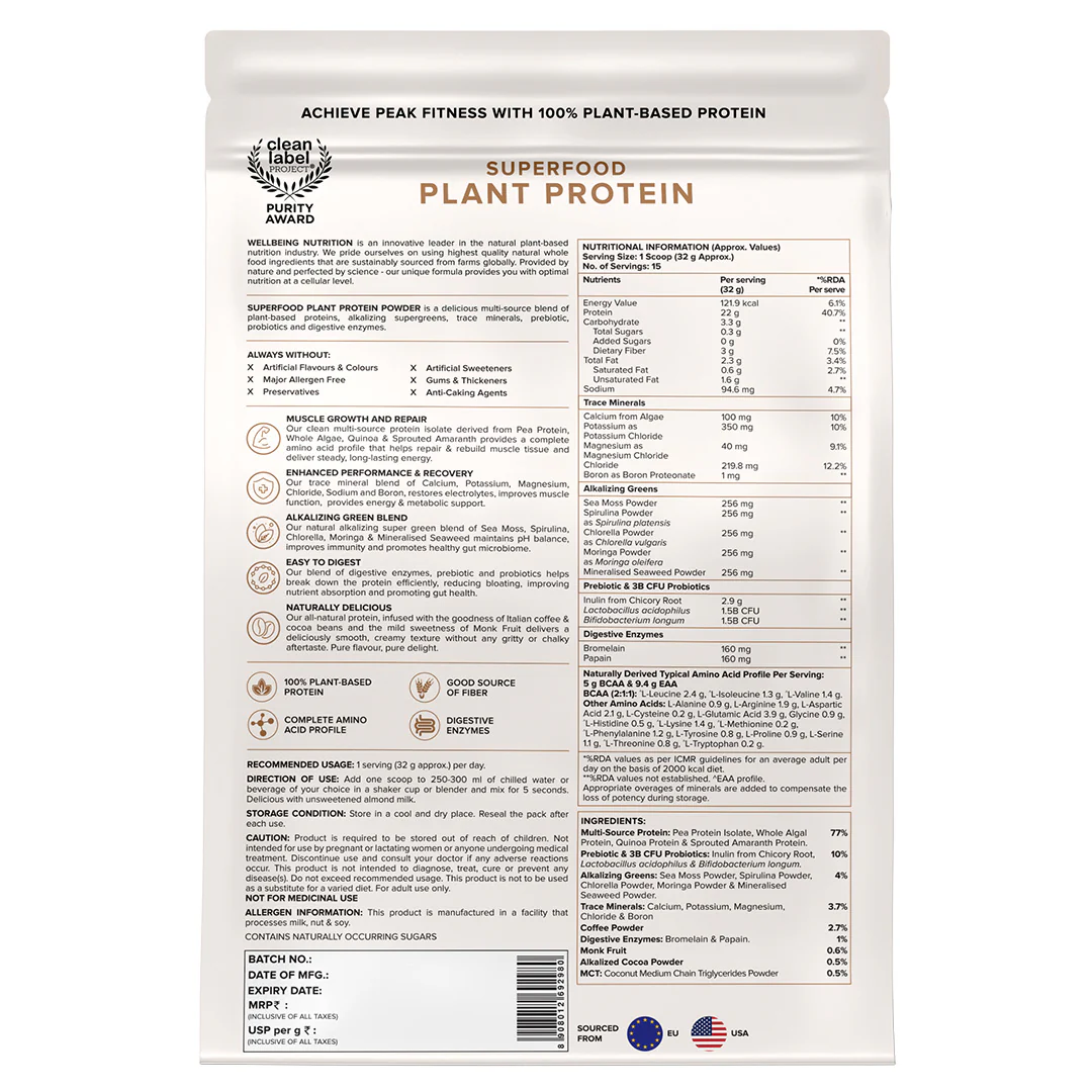 Vegan Protein 22g | 500g | 3B CFU Probiotics | Italian CafÃƒÆ’Ã¢â‚¬Å¡Ãƒâ€¦Ã‚Â½ Mocha - Image 12