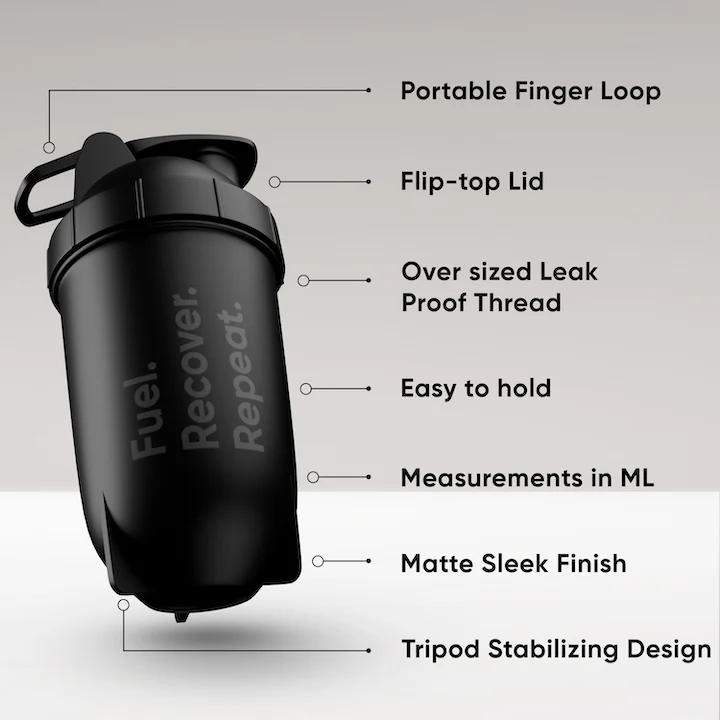 Wellbeing Nutrition Bullet Shaker ( Black ) - Image 4