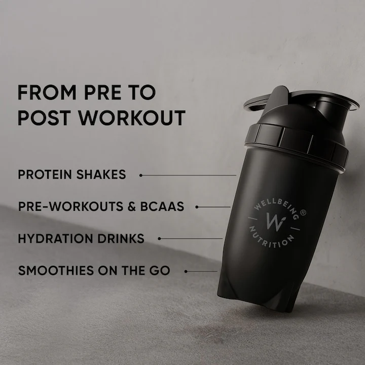 Wellbeing Nutrition Bullet Shaker ( Black ) - Image 6