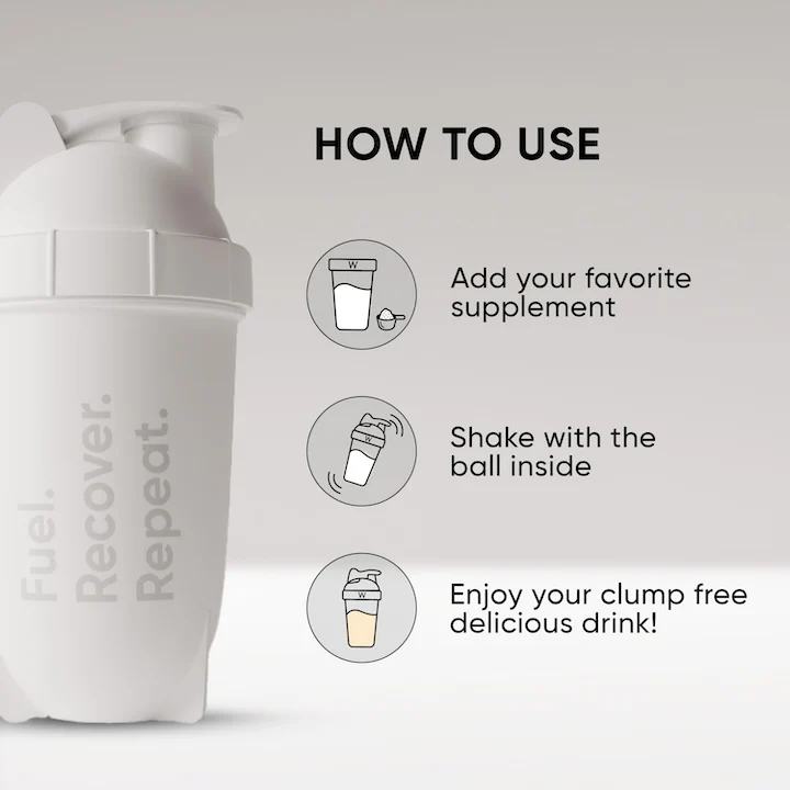 Wellbeing Nutrition Bullet Shaker ( White ) - Image 5