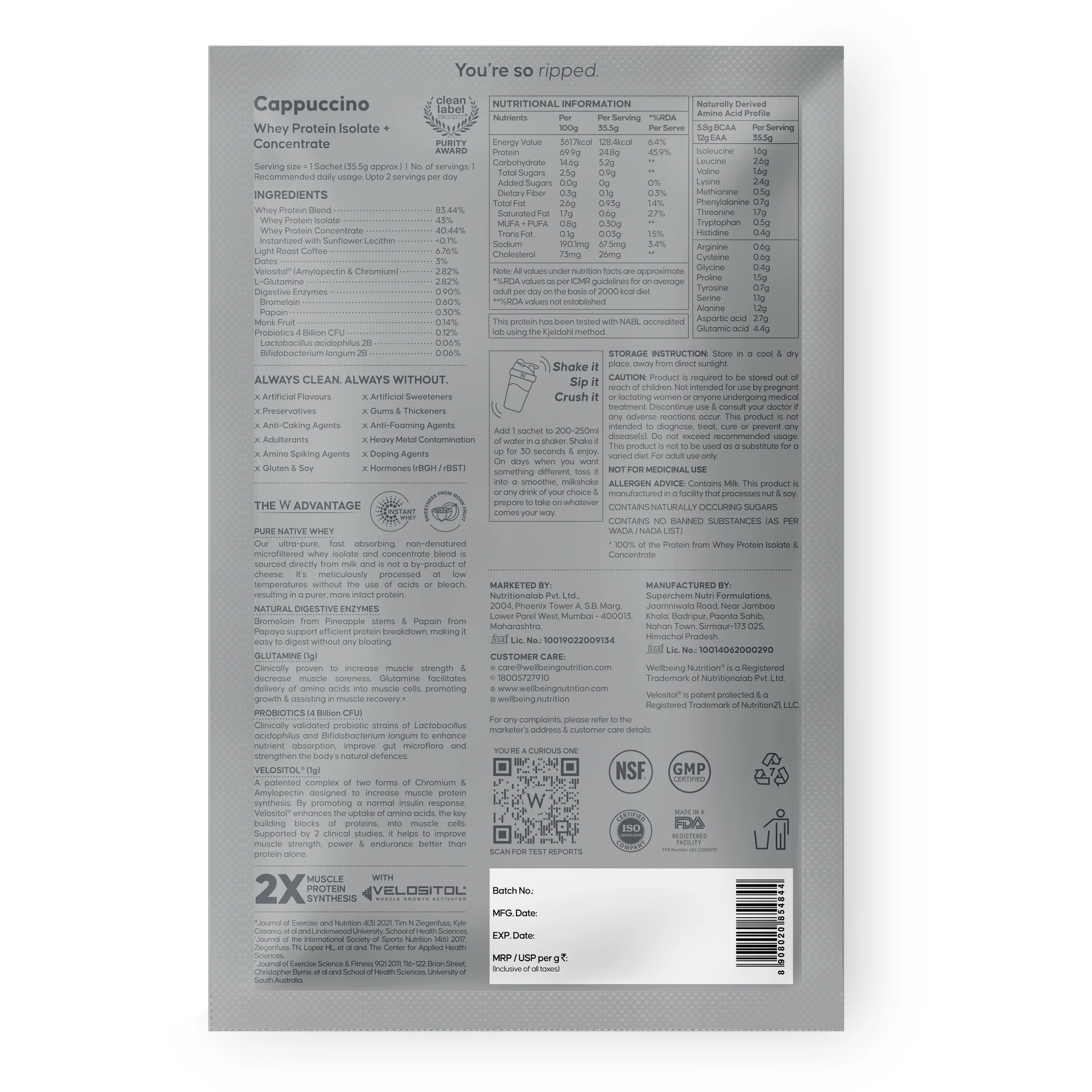 Whey Protein Blend Cappuccino Sachet - Image 11