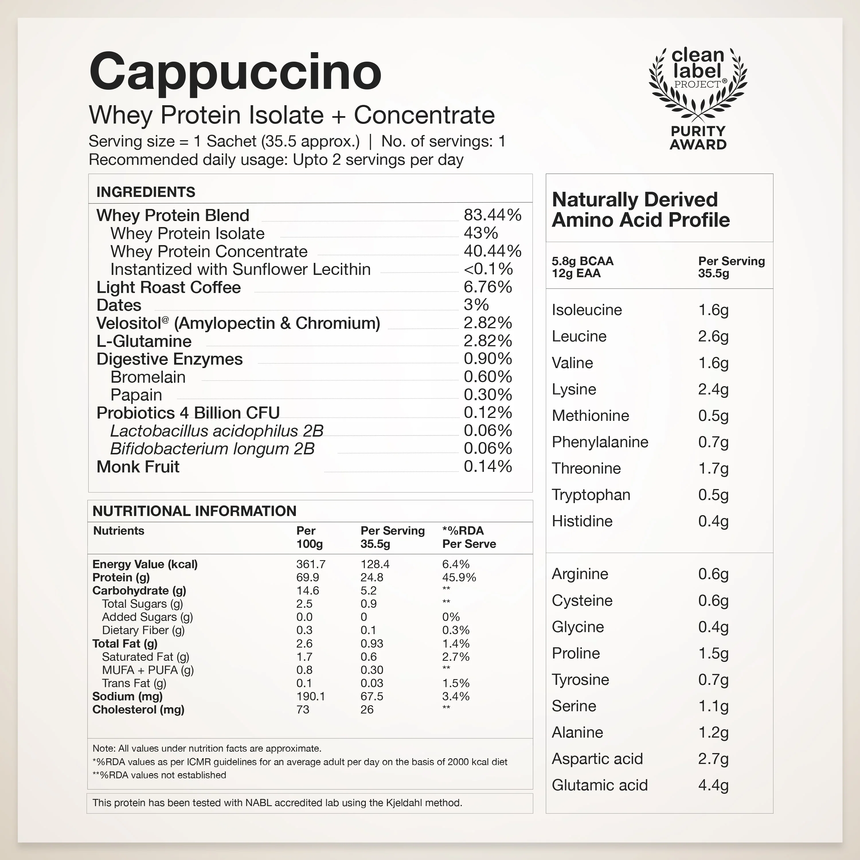Whey Protein Blend Cappuccino Sachet - Image 7