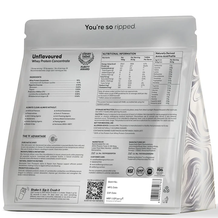 Whey Protein Concentrate 27g | 1kg | 4B CFU Probiotics | Unflavoured - Image 9