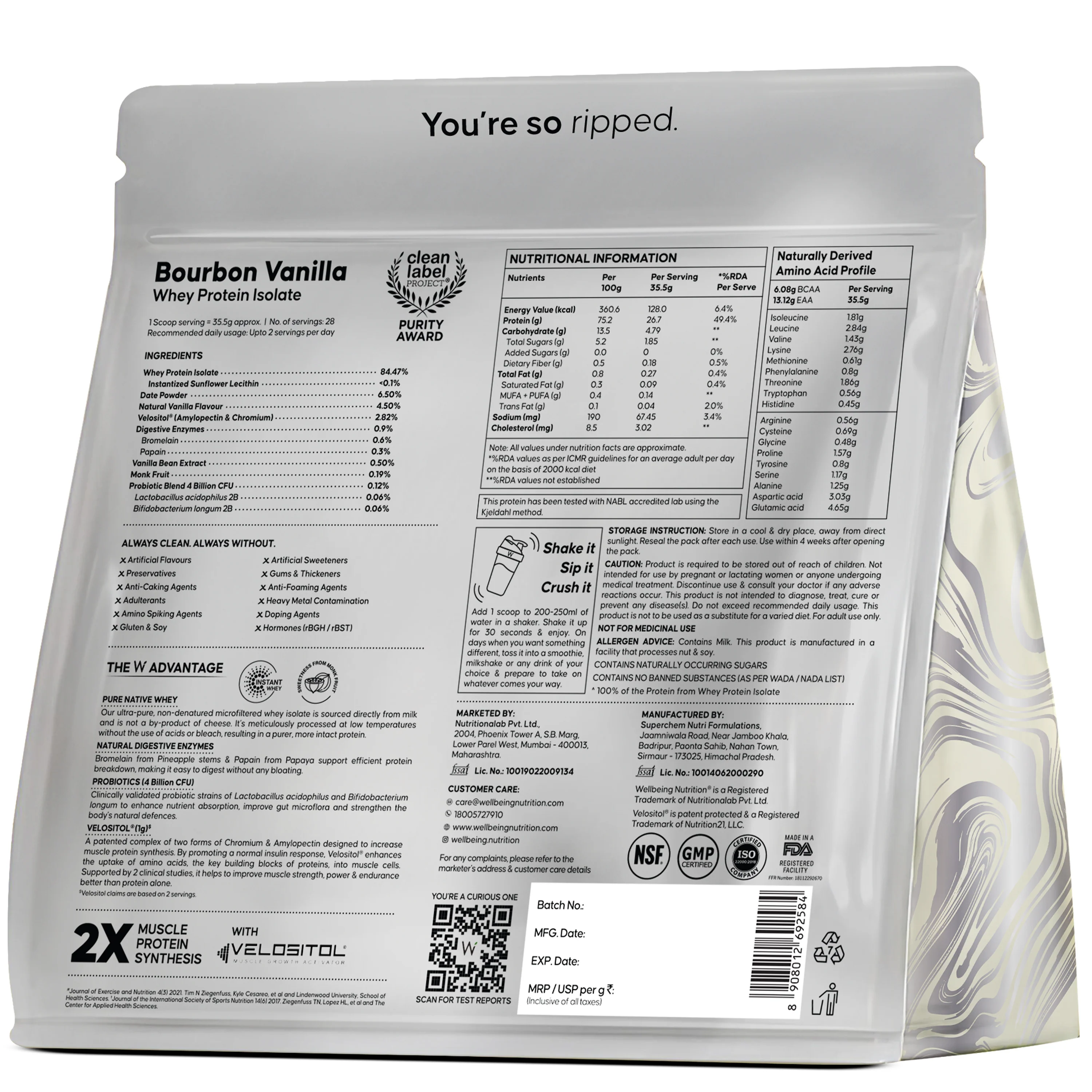 Whey Protein Isolate 26g | 1kg | 4B CFU Probiotics | Bourbon Vanilla - Image 12