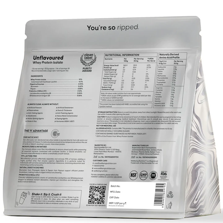 Whey Protein Isolate 31g | 2kg | 4B CFU Probiotics | Unflavoured - Image 10